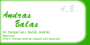 andras balas business card